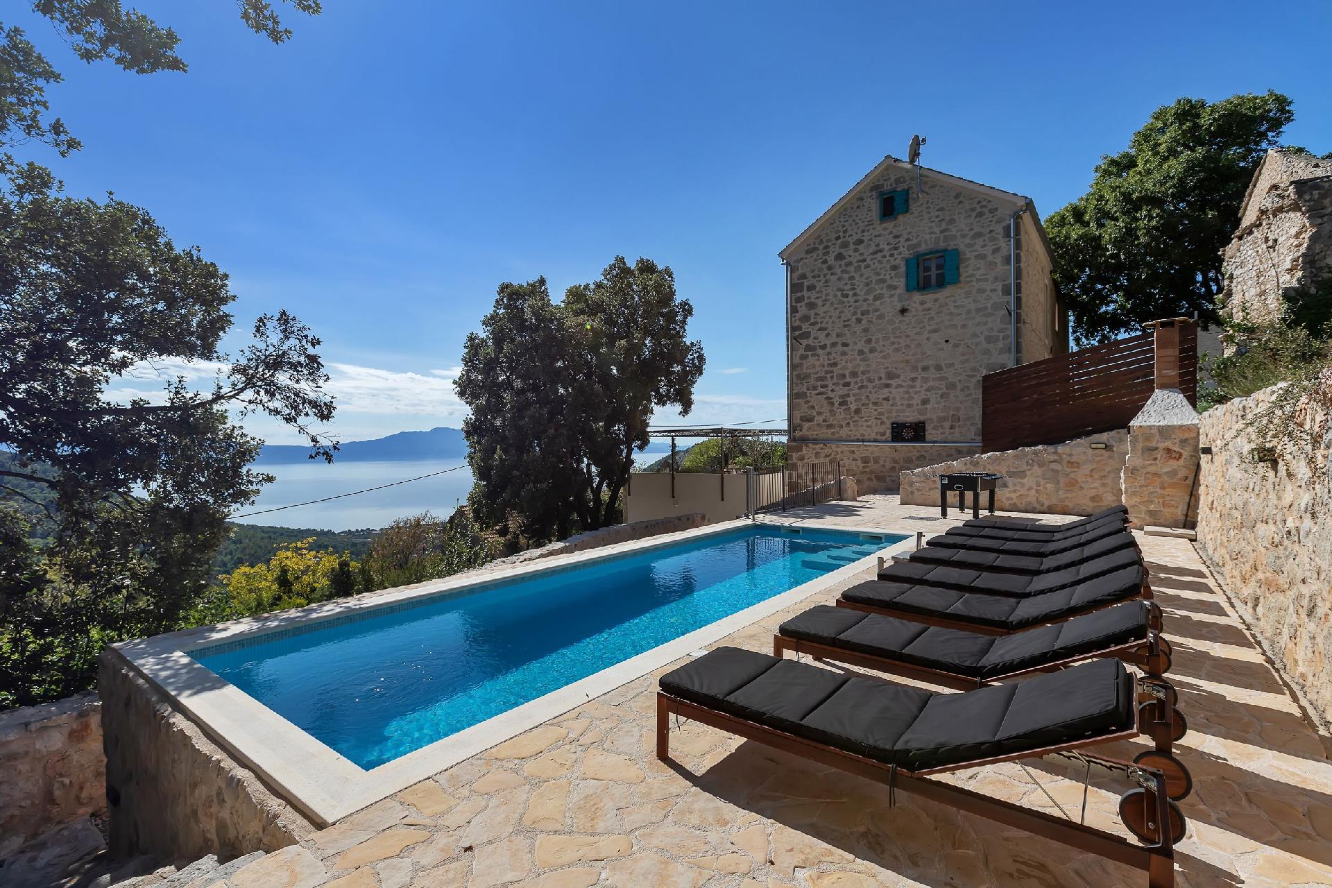 Romantische Steinvilla mit beheiztem Pool und Meer Ferienhaus  Makarska Riviera