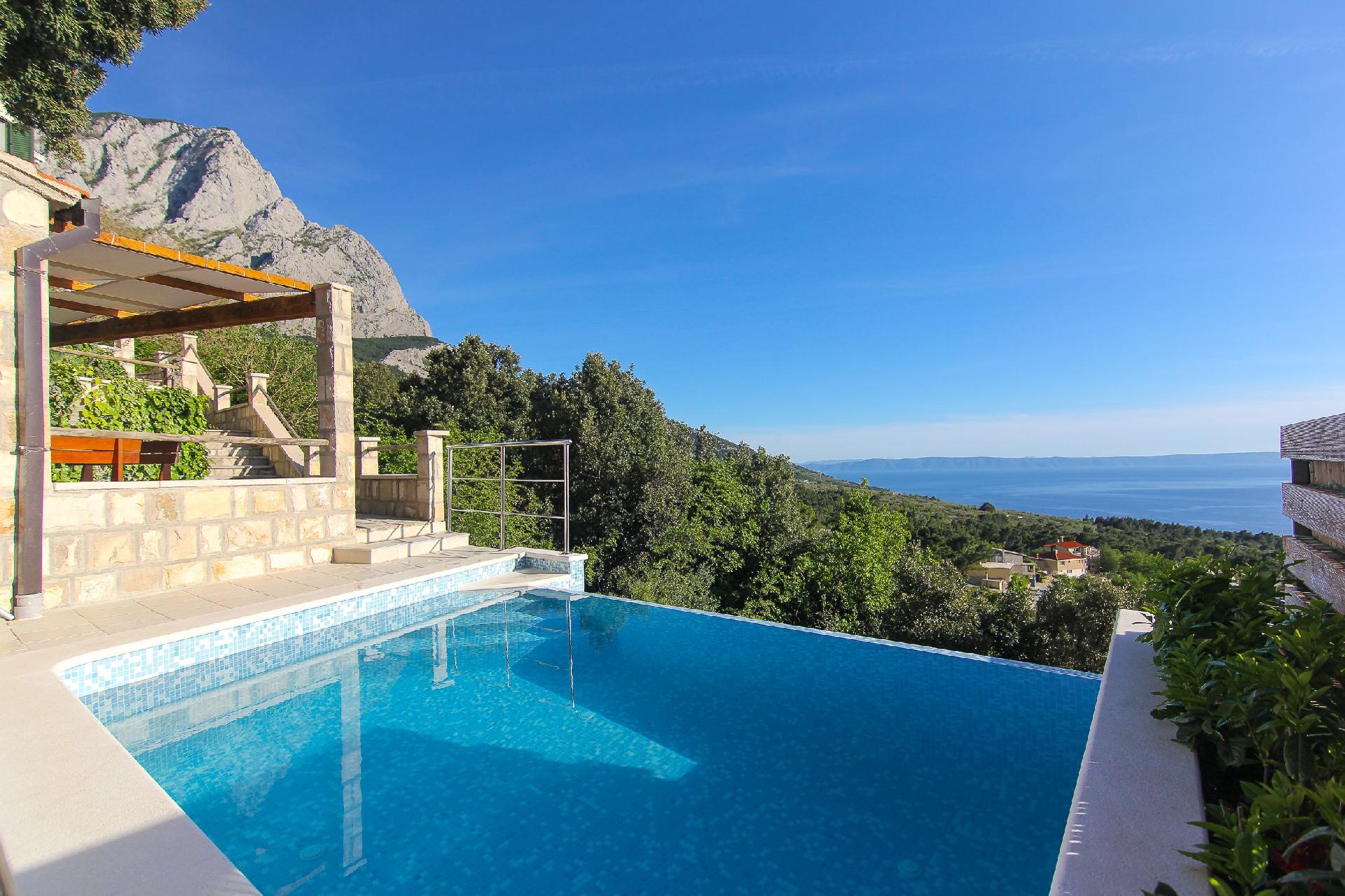 Modernes Ferienhaus mit Meerblick von Balkon und T Ferienhaus  Makarska Riviera