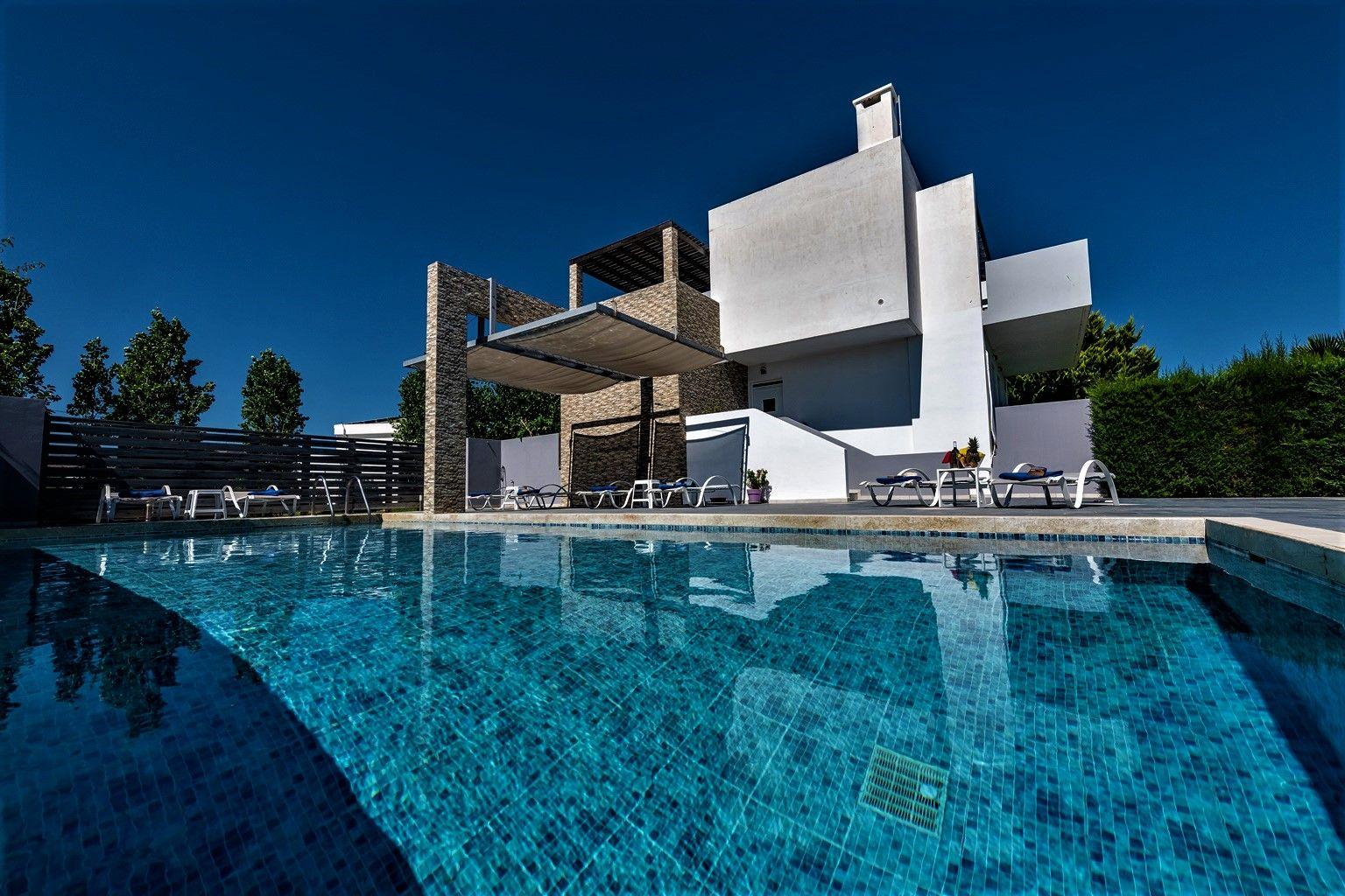 Luxusvilla mit Blick auf die umliegenden Inseln bi Ferienhaus in Griechenland